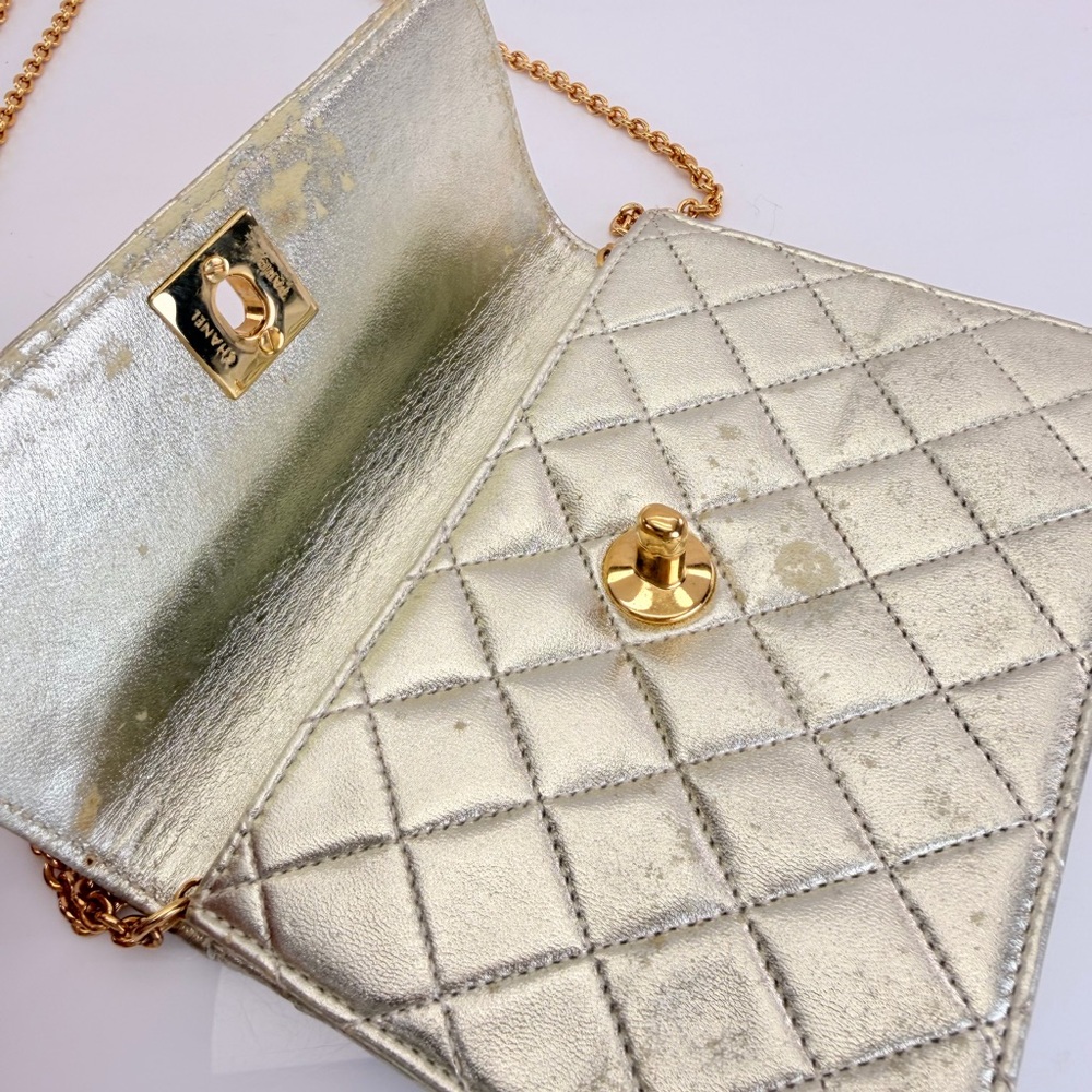 Chanel Vintage Metallic Quilted Mini Lambskin Flap Bag - Picture 9 of 15